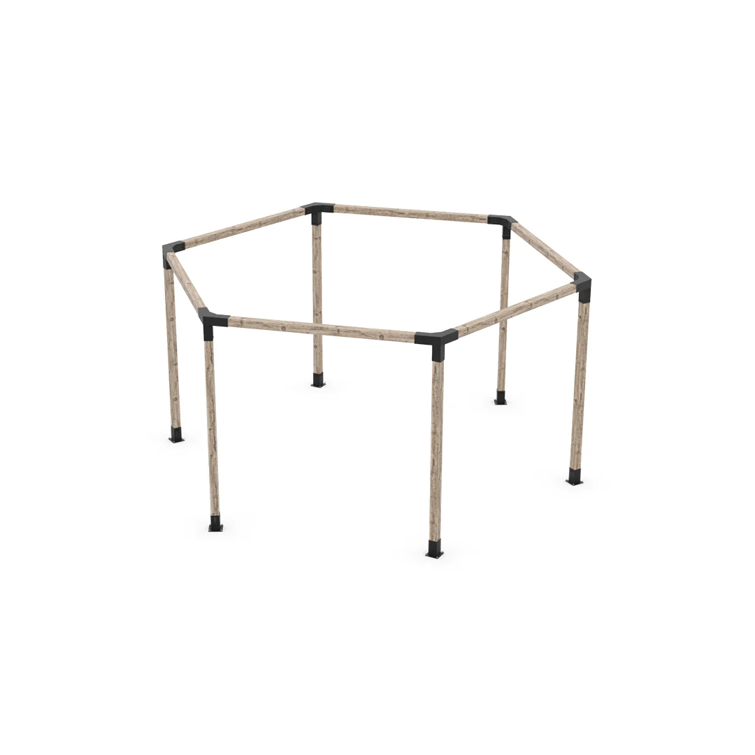 hexagonal shaped pergola kit